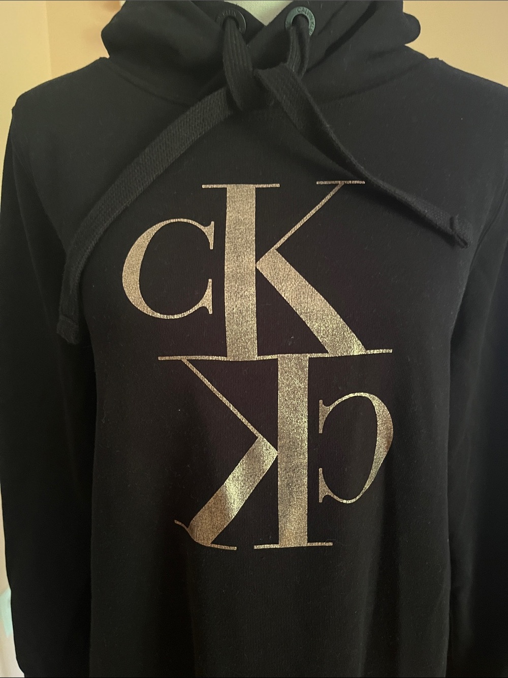Black Cotton-Blend Sweatshirt Dress by Calvin Klein Jeans. - Picture 5 of 7